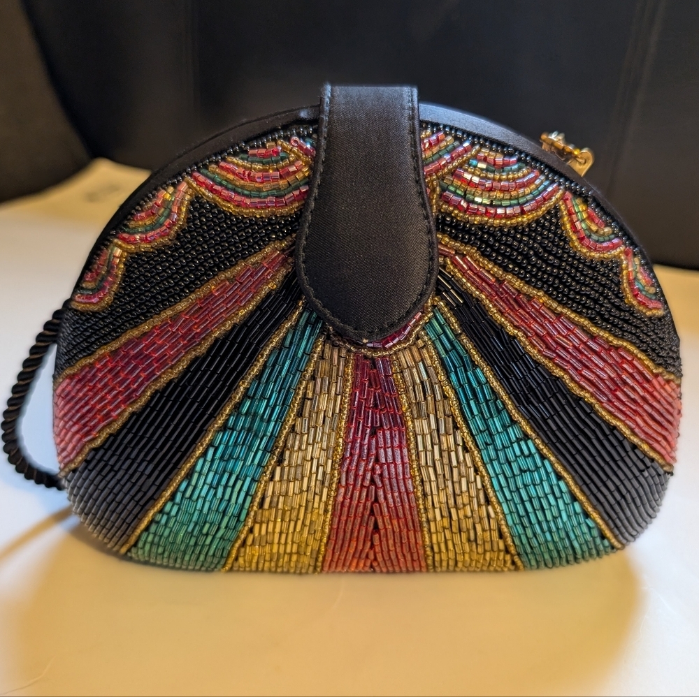 Bob Mackie Beaded Clutch in Black, Gold, Red, Teal - Picture 2 of 13